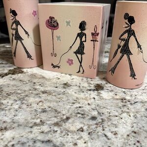 Mary Lynn Blasutta Metal Shopaholic Tissue Box & 2 Soap And Lotion Dispensers